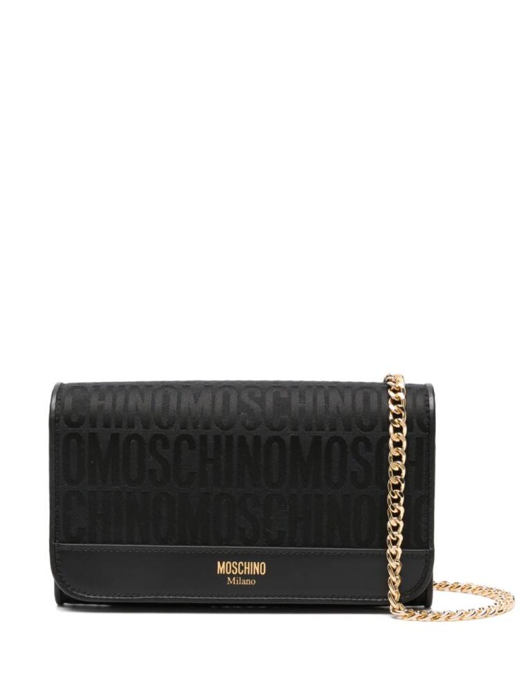 Moschino logo-jacquard wallet - Black Cover