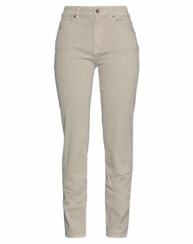 Avantgar Denim By European Culture Woman Pants Beige Cotton, Polyester, Rubber Cover