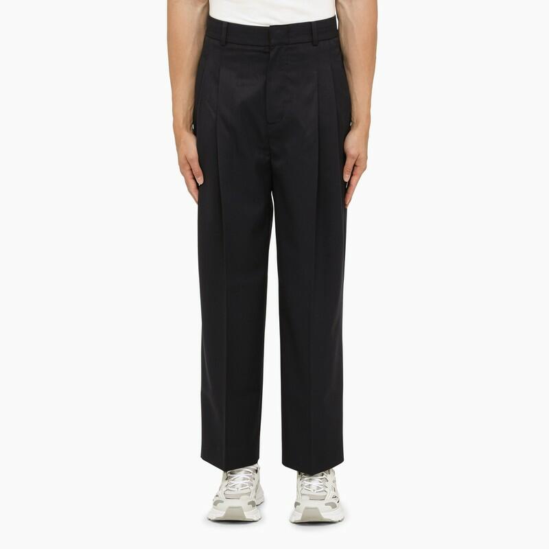 ADER ERROR Regular navy wool trousers Cover