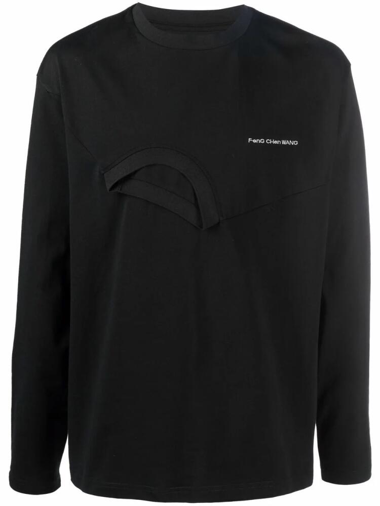 Feng Chen Wang double-crew cotton sweatshirt - Black Cover