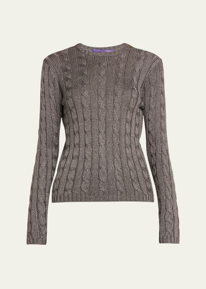 Ralph Lauren Collection Cashmere High-Shine Cable-Knit Sweater Cover