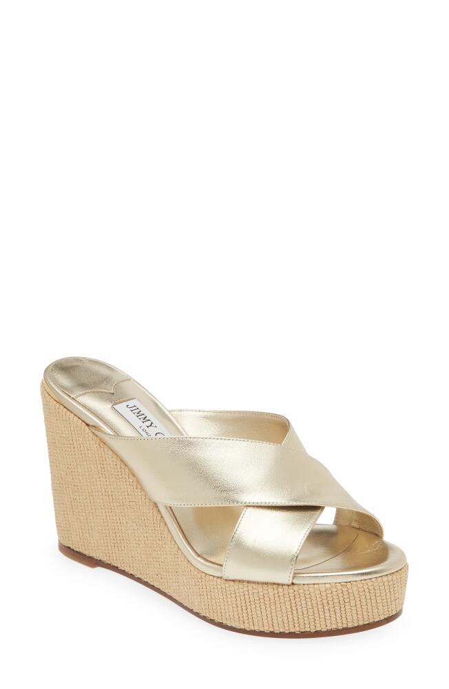 Jimmy Choo Dovina Espadrille Platform Wedge in Champagne Cover