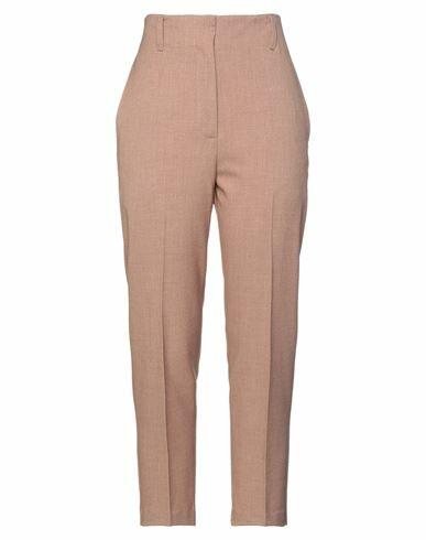 Ottod'ame Woman Pants Brown Polyester, Viscose, Elastane Cover