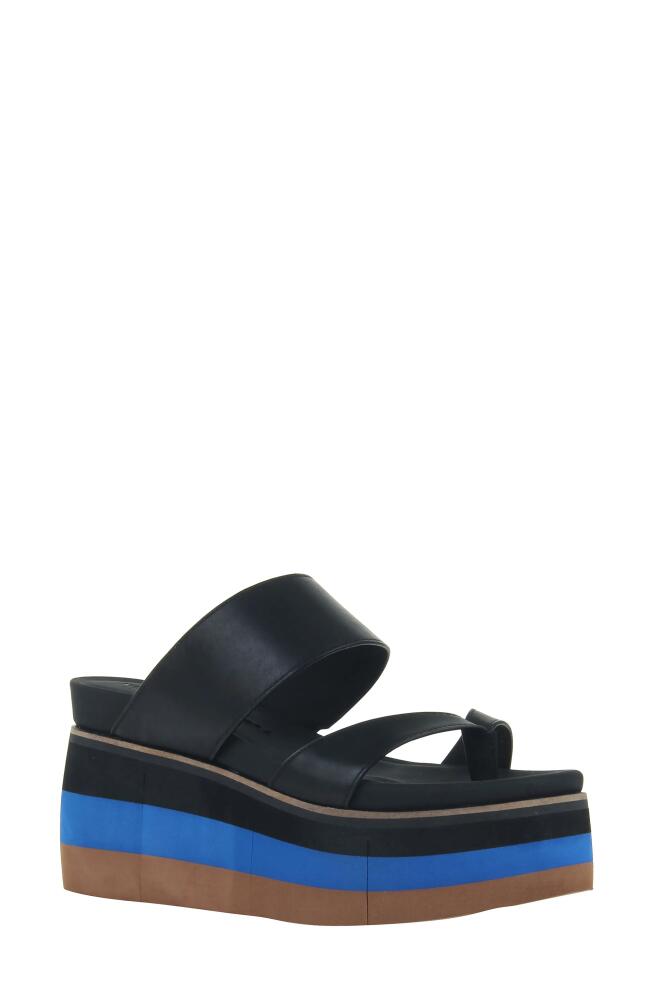 Naked Feet Flux Platform Sandal in Black Leather Cover