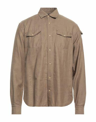 Hand Picked Man Shirt Khaki Cotton, Linen Cover