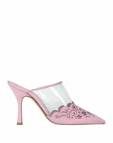 Ermanno Di Ermanno Scervino Woman Mules & Clogs Pink Soft Leather, Plastic Cover