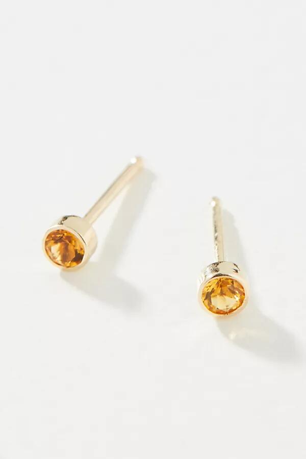 Maya Brenner 14k Yellow Gold Birthstone Post Earrings Cover