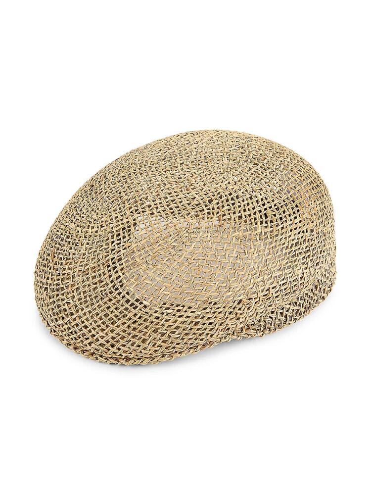 Saks Fifth Avenue Made in Italy Men's Seagrass Woven Cap - Seagrass Cover