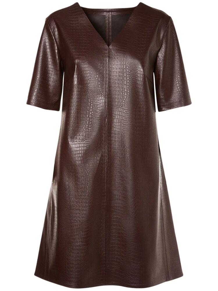 MAX MARA Eliot Embossed Faux Leather Mini Dress Cover