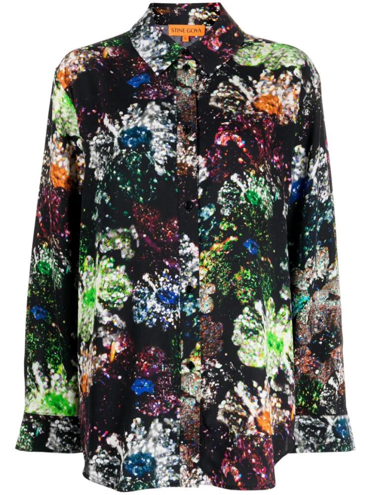 Stine Goya Sophia abstract-pattern print shirt - Black Cover