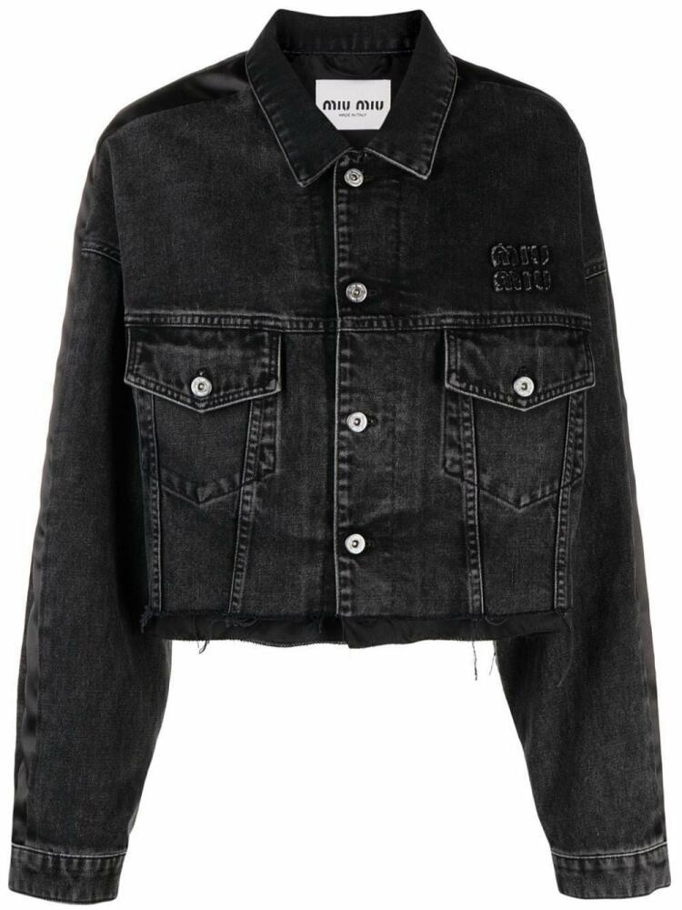 Miu Miu button-fastening denim jacket - Black Cover