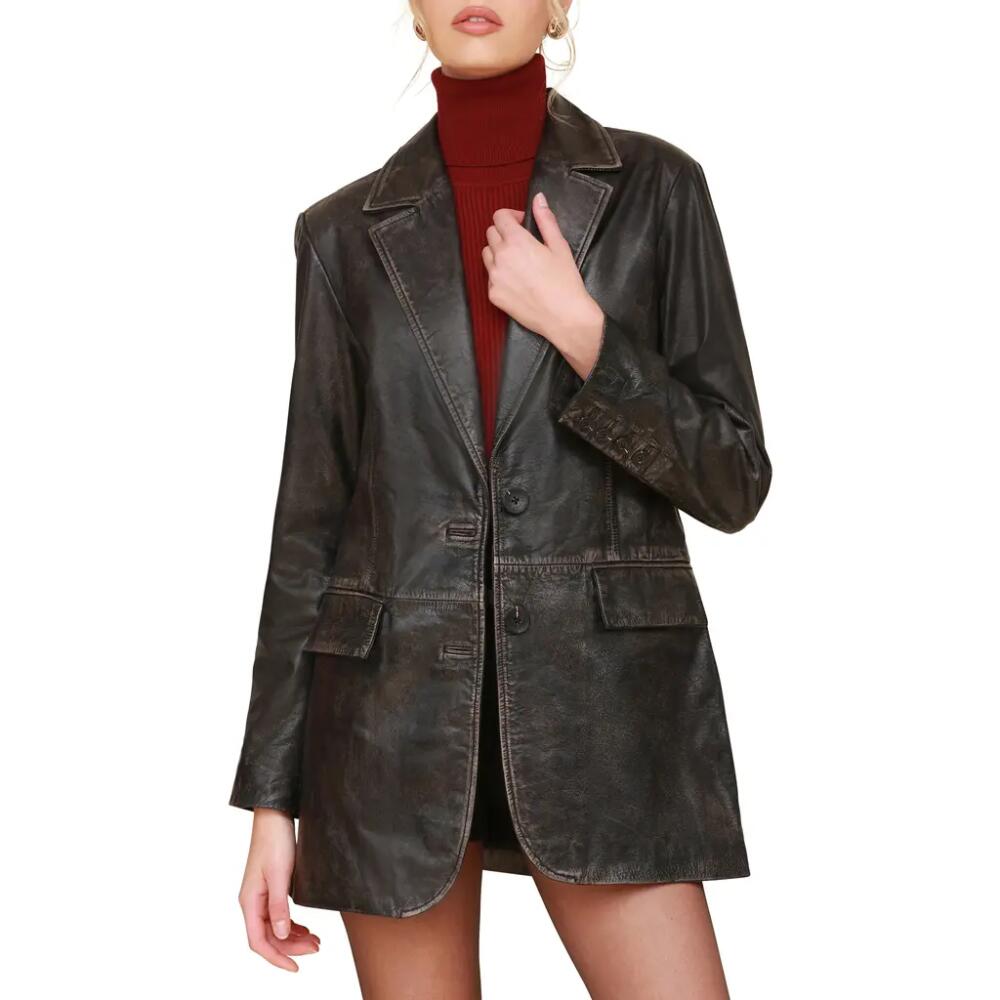 Avec Les Filles Oversize Leather Blazer in Washed Black Cover