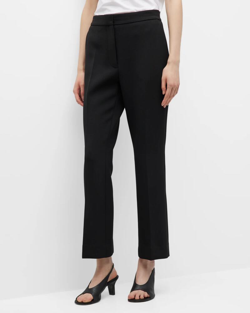 St. John Straight-Leg Ankle Stretch Crepe Suiting Pants Cover