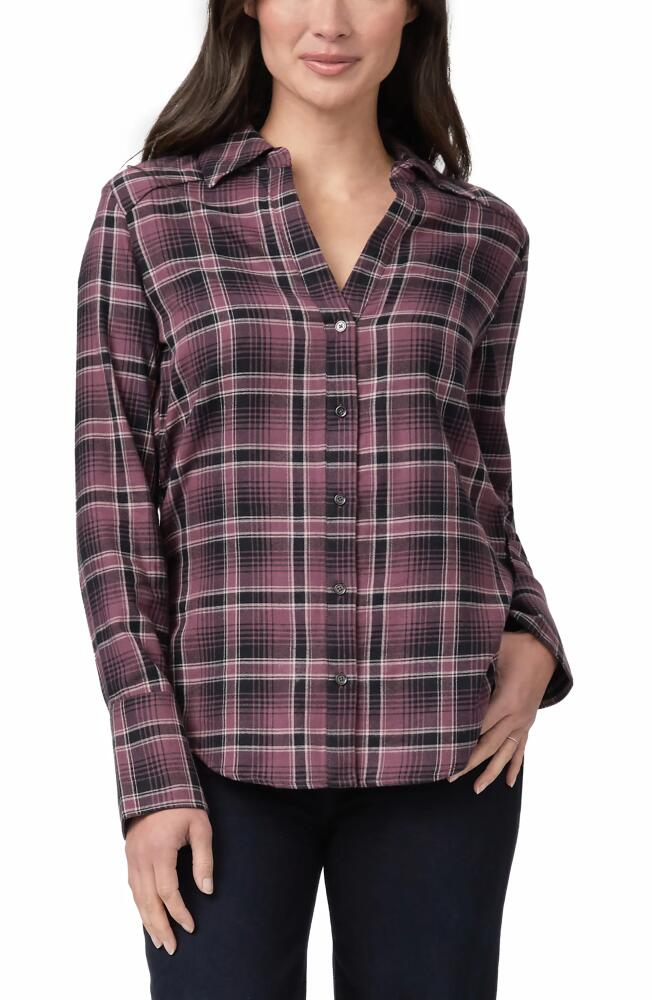 PAIGE Davlyn Plaid Shirt in Raspberry Mousse Cover