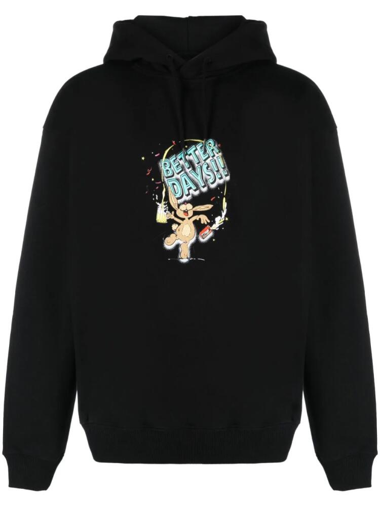 Martine Rose Better Days-print cotton hoodie - Black Cover