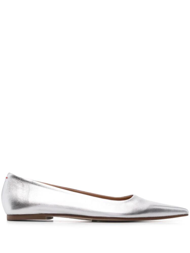 Aeyde Cassy leather ballet flats - Silver Cover