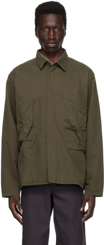 GR10K Khaki Spread Collar Jacket Cover