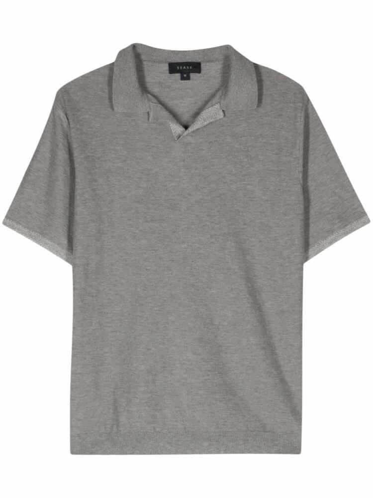 Sease split-neck piqué polo shirt - Grey Cover