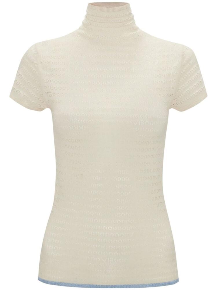 Victoria Beckham knitted polo top - Neutrals Cover