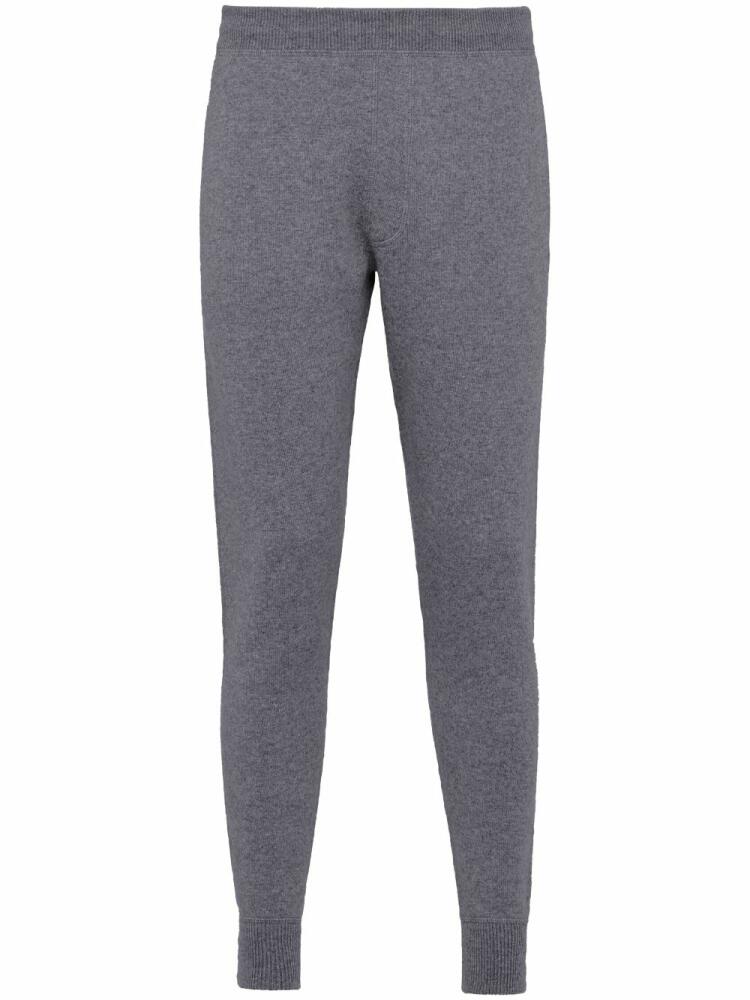 Prada tapered-leg cashmere track pants - Grey Cover