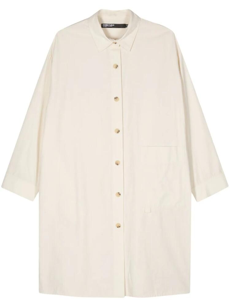 Bimba y Lola long cotton shirt - Neutrals Cover