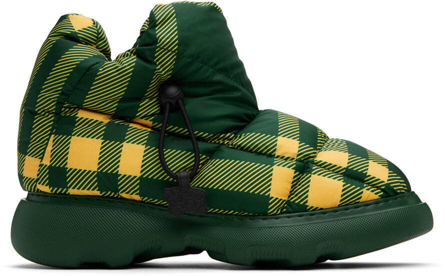 Burberry Green & Yellow Check Pillow Boots Cover