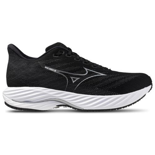 Mizuno Mens Mizuno Wave Rider 28 - Mens Running Shoes Black/Silver 12.0 Cover