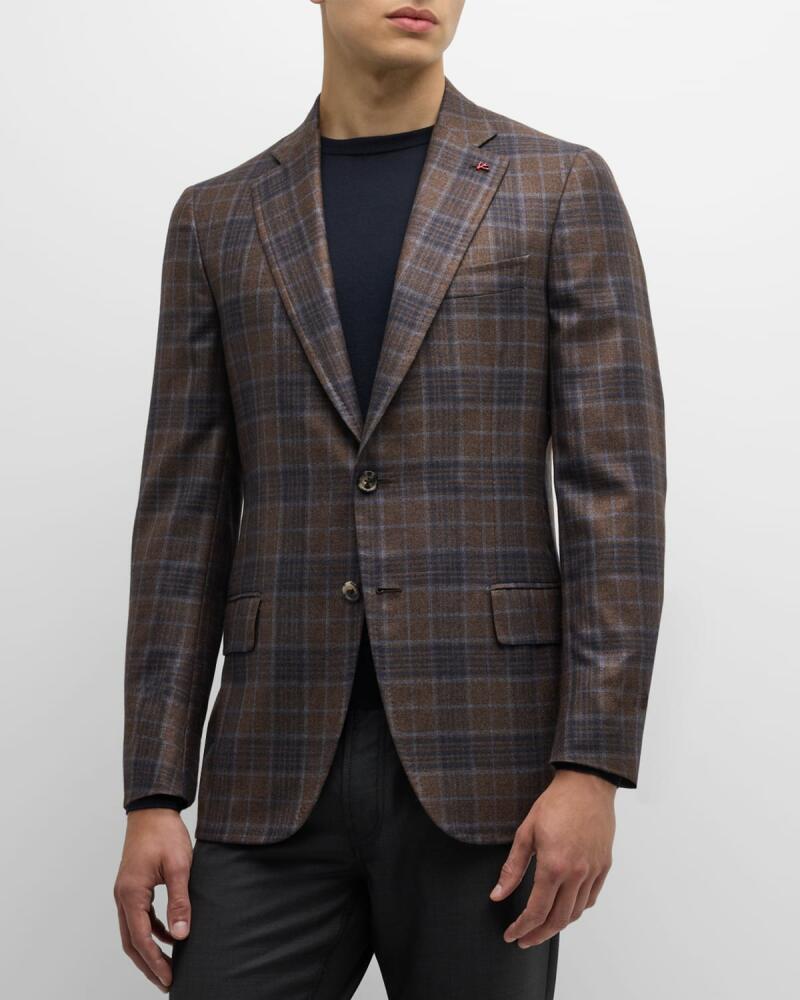 Isaia Men's Silk-Cashmere Plaid Sport Coat Cover