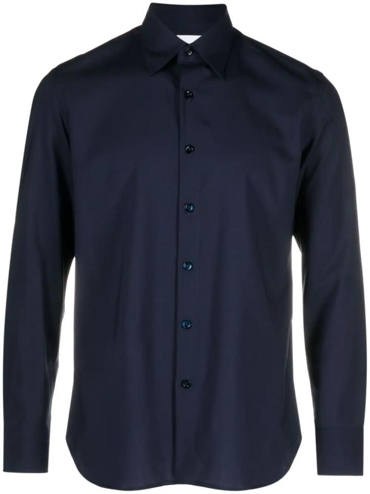 PT Torino straight-point collar wool shirt - Blue Cover