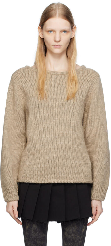 OPEN YY Beige Boat Neck Sweater Cover