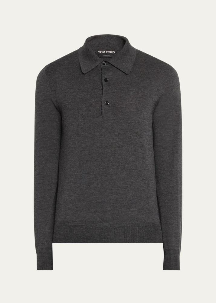 TOM FORD Men's Cashmere-Silk Polo Sweater Cover