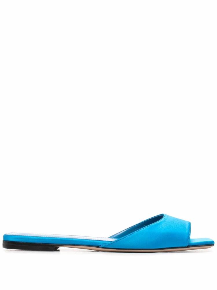 The Attico satin flat slides - Blue Cover