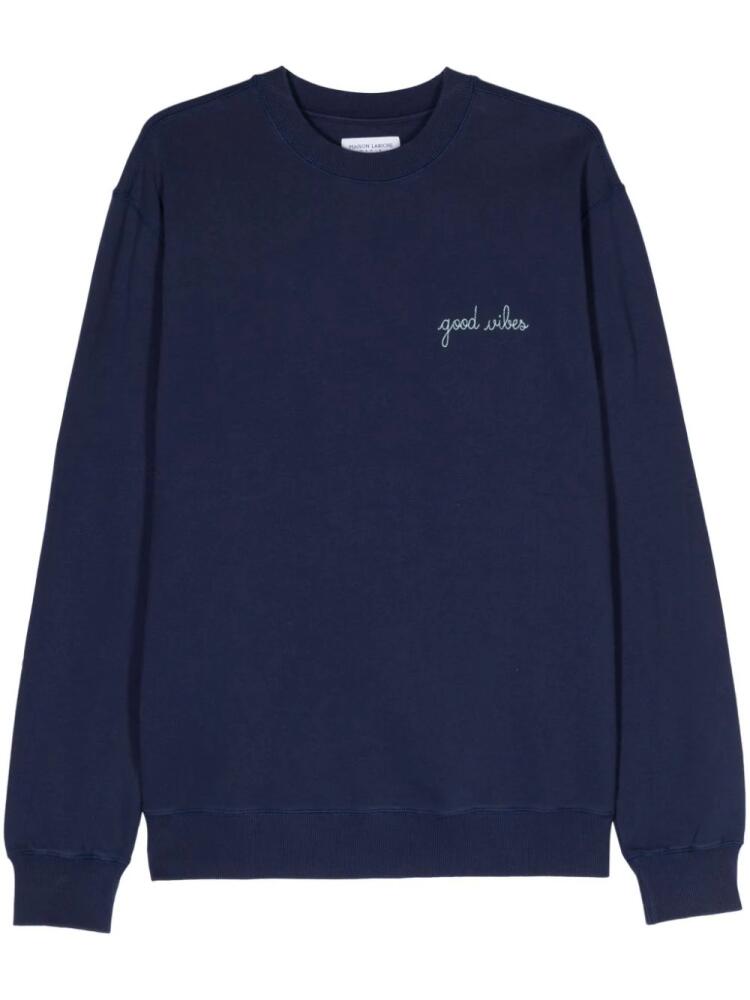 Maison Labiche Charonne slogan-embroidered sweatshirt - Blue Cover