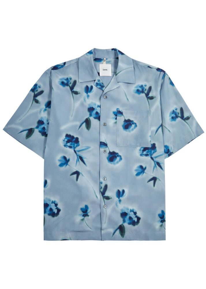 Oamc Flora Kurt Floral-print Shirt - Blue Cover