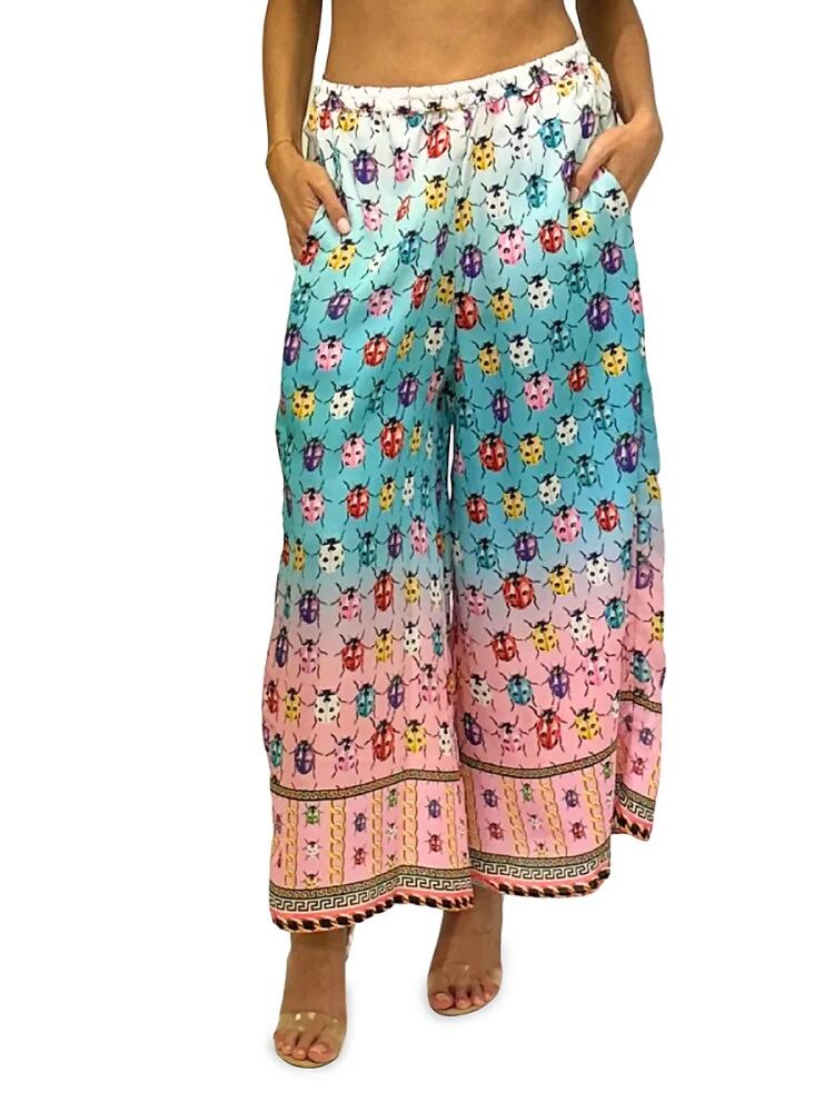 Ranee's Women's Graphic Print Satin Pants Cover