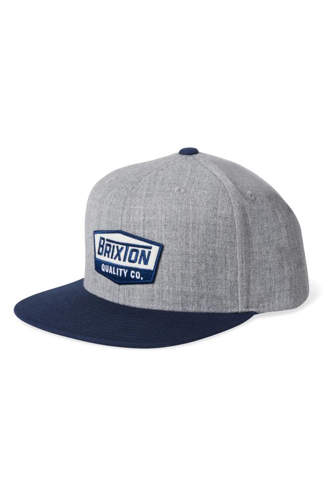 Brixton Regal Snapback Baseball Cap in Light Heather Grey/washed Navy Cover