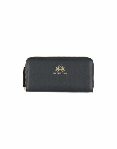 La Martina Woman Wallet Navy blue Polyurethane Cover