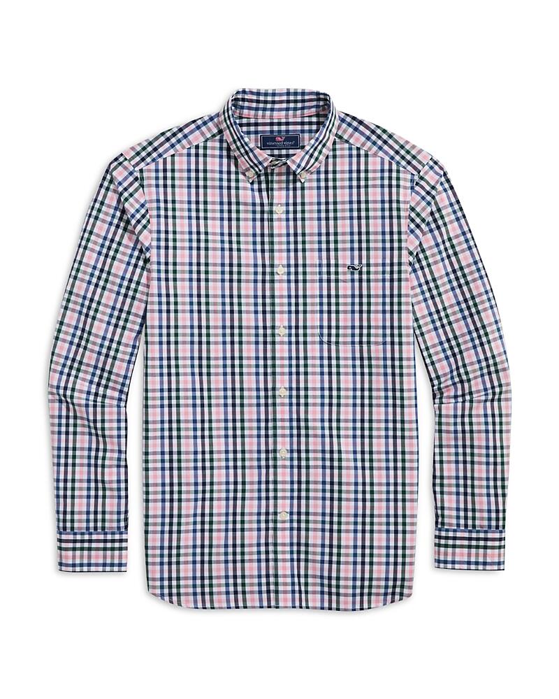 Vineyard Vines Cotton Poplin Tattersall Check Regular Fit Button Down Shirt Cover