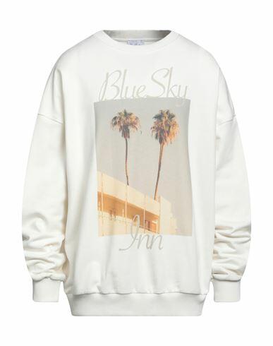 Blue Sky Inn Man Sweatshirt Ivory Cotton, Elastane Cover