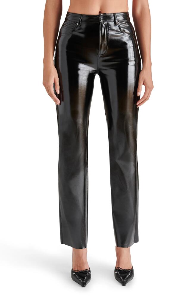 Steve Madden Loren Faux Leather Straight Leg Pants in Black Cover