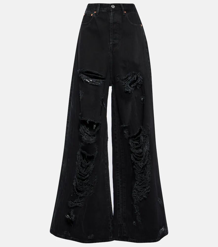 Vetements Distressed wide-leg jeans Cover