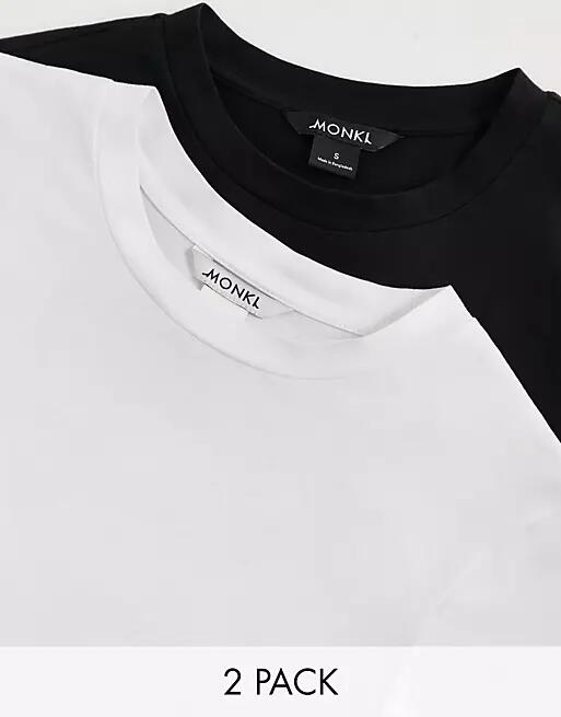 Monki 2 pack t-shirt in black and white-Multi Cover