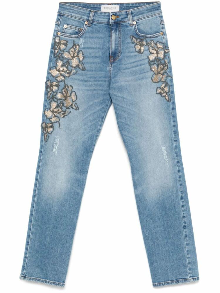 ERMANNO FIRENZE floral-embroidered jeans - Blue Cover