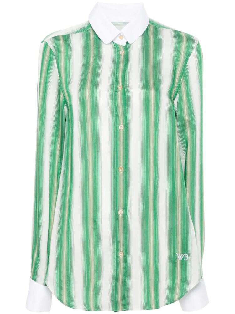 Wales Bonner striped poplin shirt - Green Cover