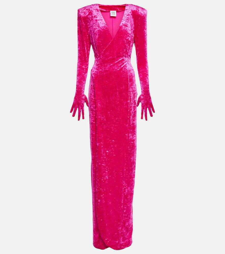 Vetements Diva gloves velvet maxi dress Cover