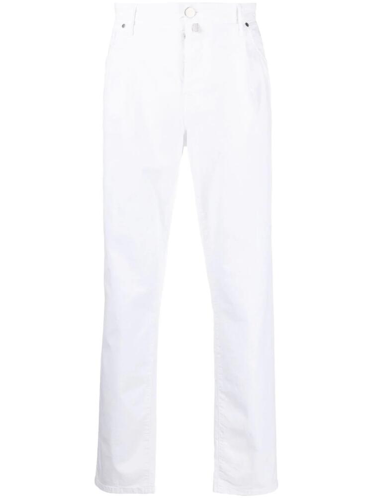 Incotex pleat-detail straight-leg trousers - White Cover