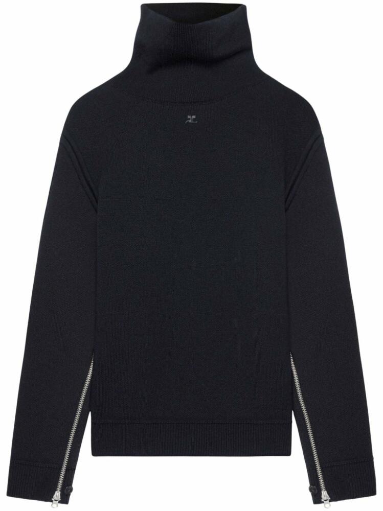 Courrèges oversized mock-neck sweater - Black Cover