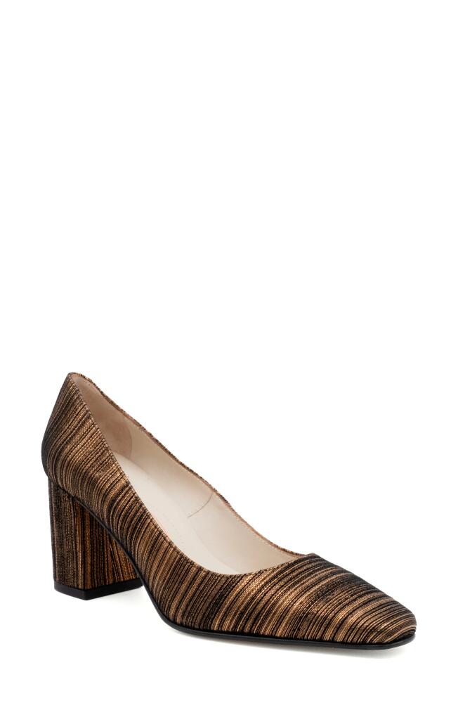 Amalfi by Rangoni Falco Block Heel Pump in Bronzo Chiaro Jeans Cover