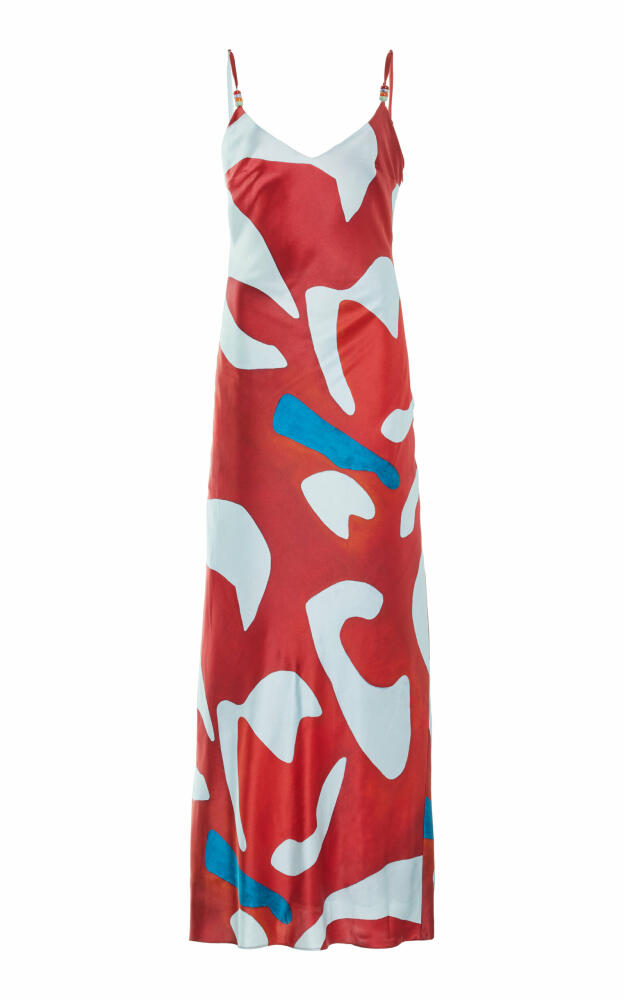 SIR - Frankie Silk-Satin Midi Slip Dress - Red Cover