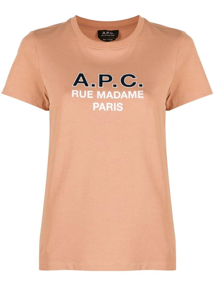 A.P.C. Madame logo-print cotton T-shirt - Pink Cover